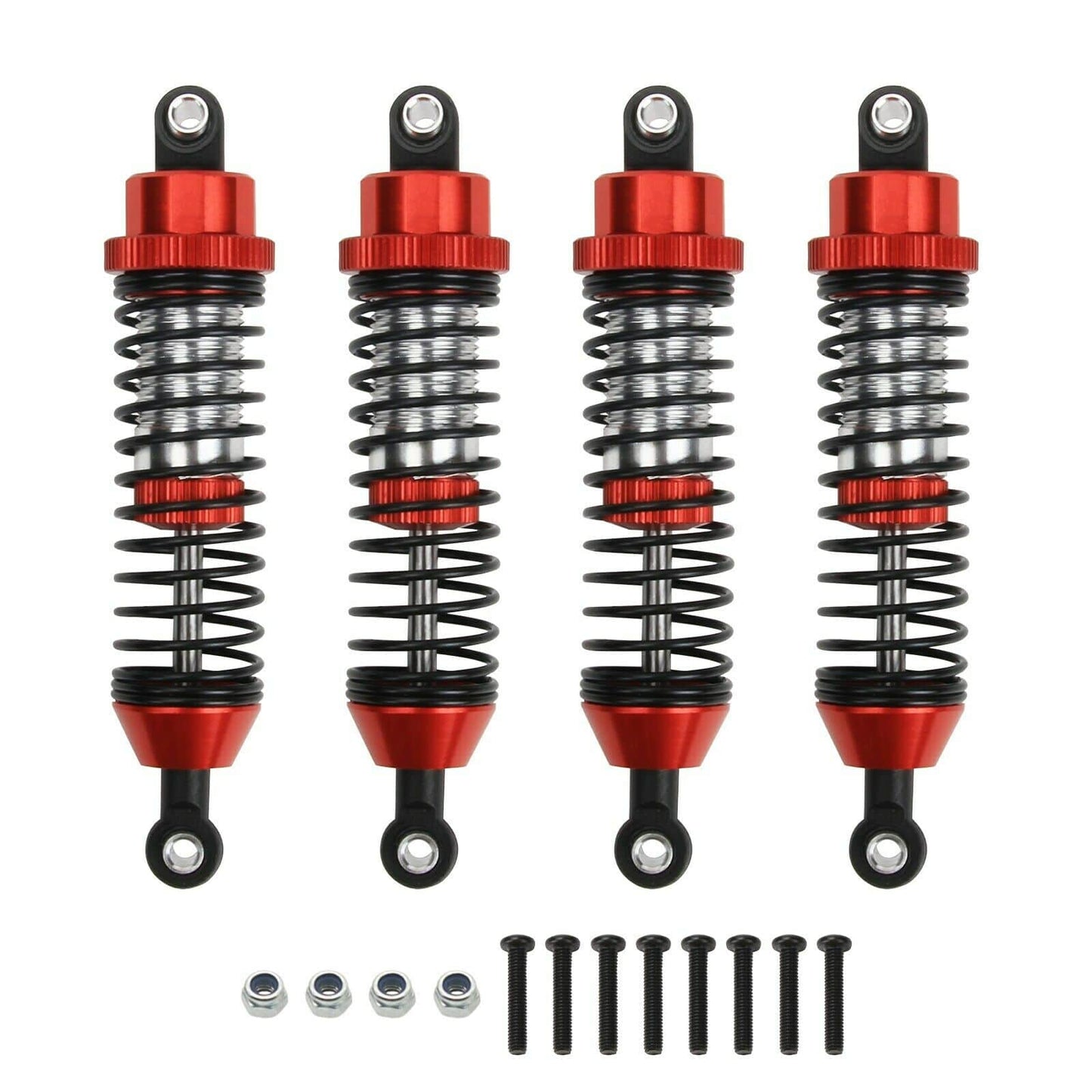 RCAWD ARRMA UPGRADE PARTS RCAWD Front & Rear Shocks For 1/10 Redcat Racing Blackout SC XBE XTE PRO 4pcs Red