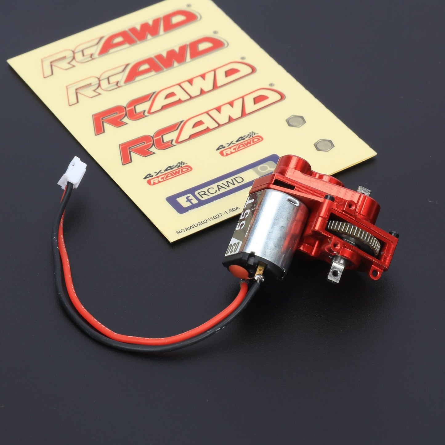 RCAWD AXIAL SCX24 Red RCAWD SCX24 upgrade 030 55T  Motor Full Metal Gearbox Assembled AXI31608