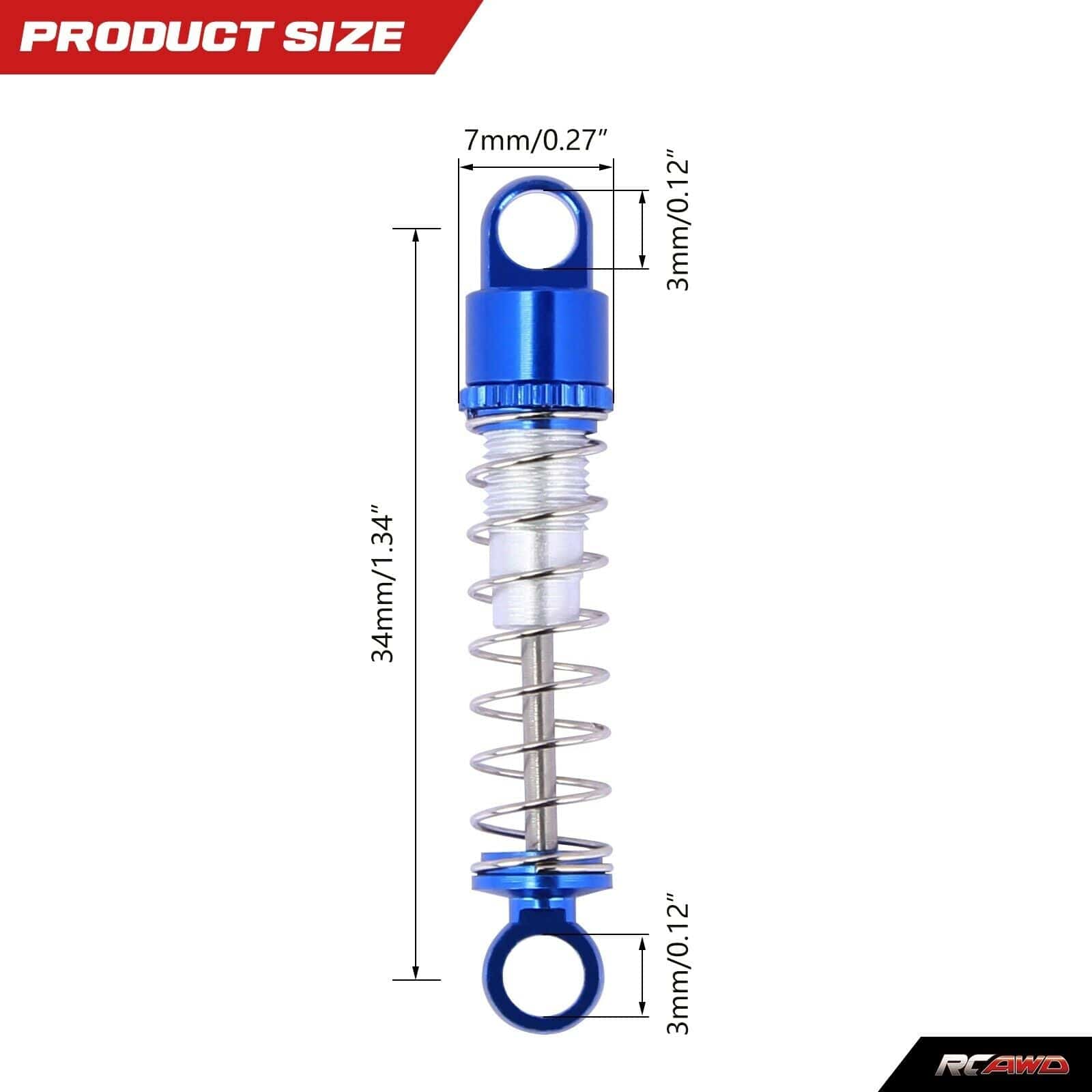 RCAWD Axial SCX24 Threaded Shock Absorber Damper AXI31612 Upgrade Parts