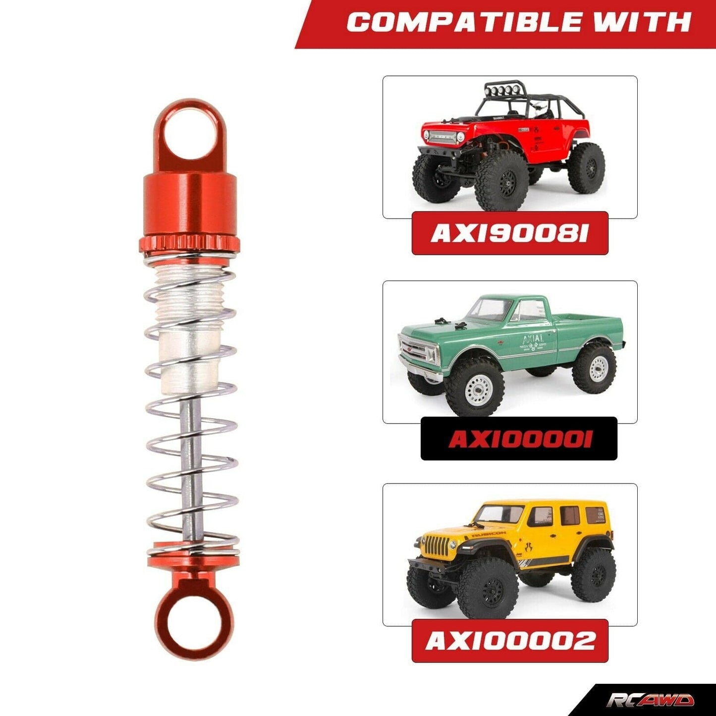 RCAWD Axial SCX24 Threaded Shock Absorber Damper AXI31612 Upgrade Parts
