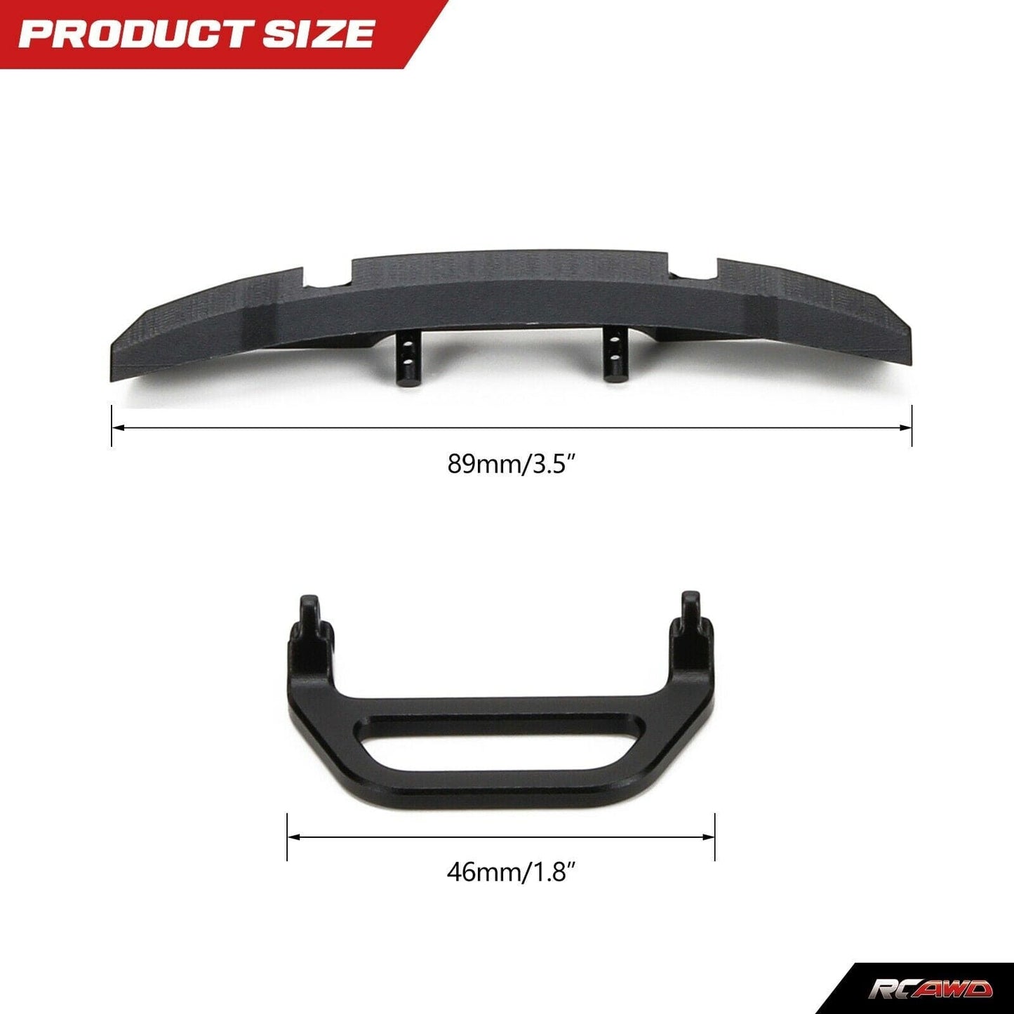 RCAWD Axial SCX24 U-shaped Front Bumper Alloy New Design - RCAWD