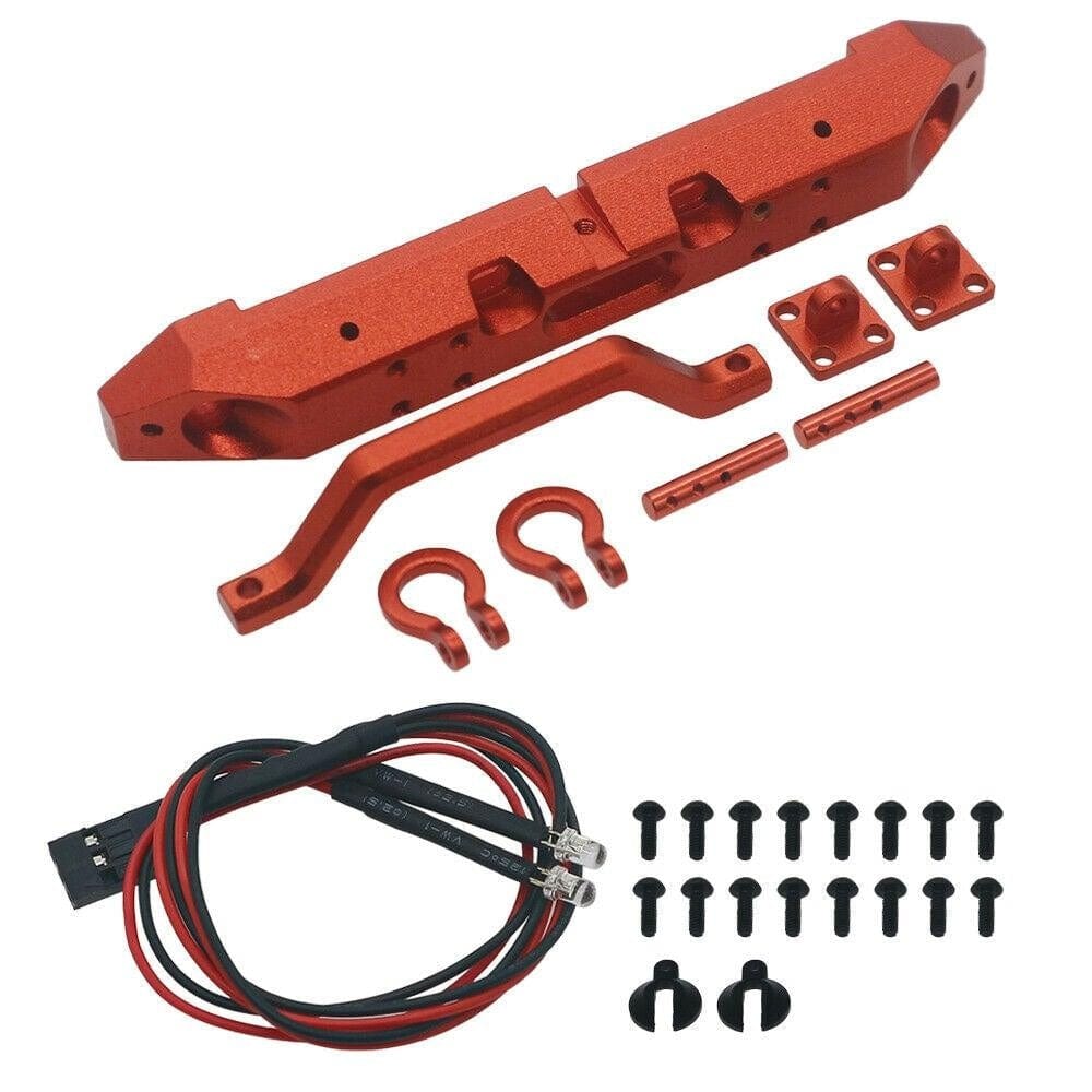 RCAWD AXIAL UPGRADE PARTS RCAWD alloy front bumper and light set for Axial 1/24 SCX24 crawler