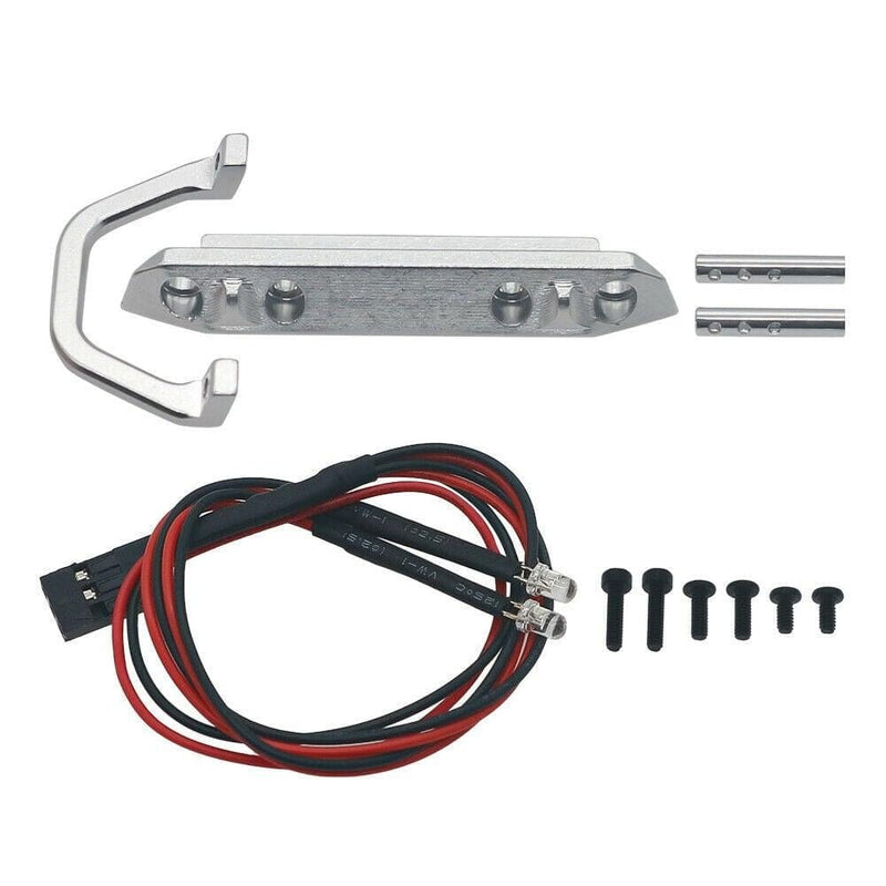 RCAWD AXIAL UPGRADE PARTS RCAWD alloy front bumper With car light set for Axial 1/24 SCX24 crawler