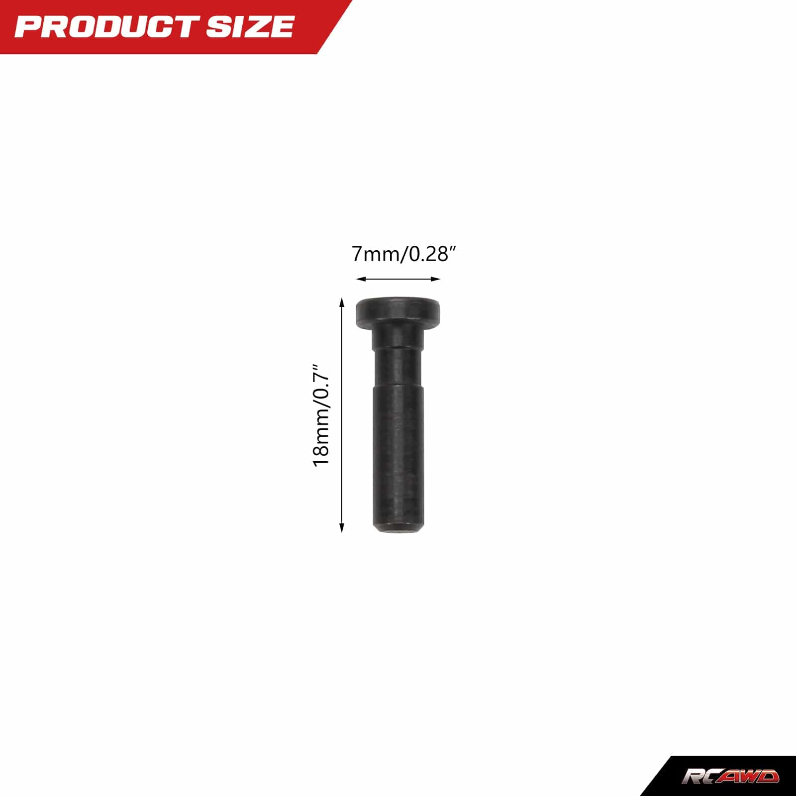 RCAWD Black #45 Front Kingpin steering screw pin 4*17.5MM for 1-8 Losi LMT RC car Upgrded part
