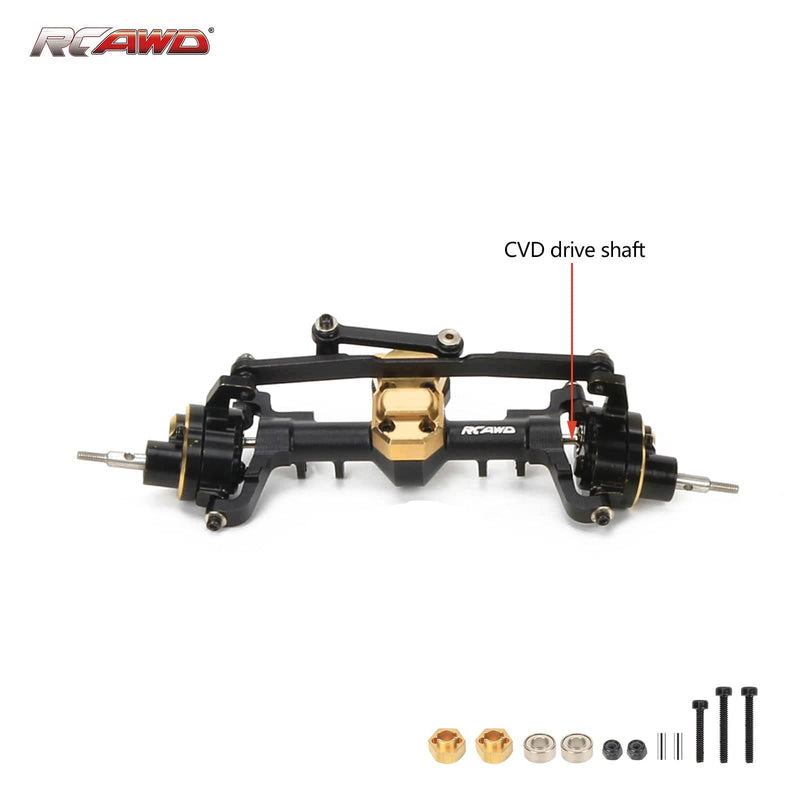 RCAWD Black / CVD RCAWD full metal front CVD portal axle for 1/24  Axial SCX24 crawlers