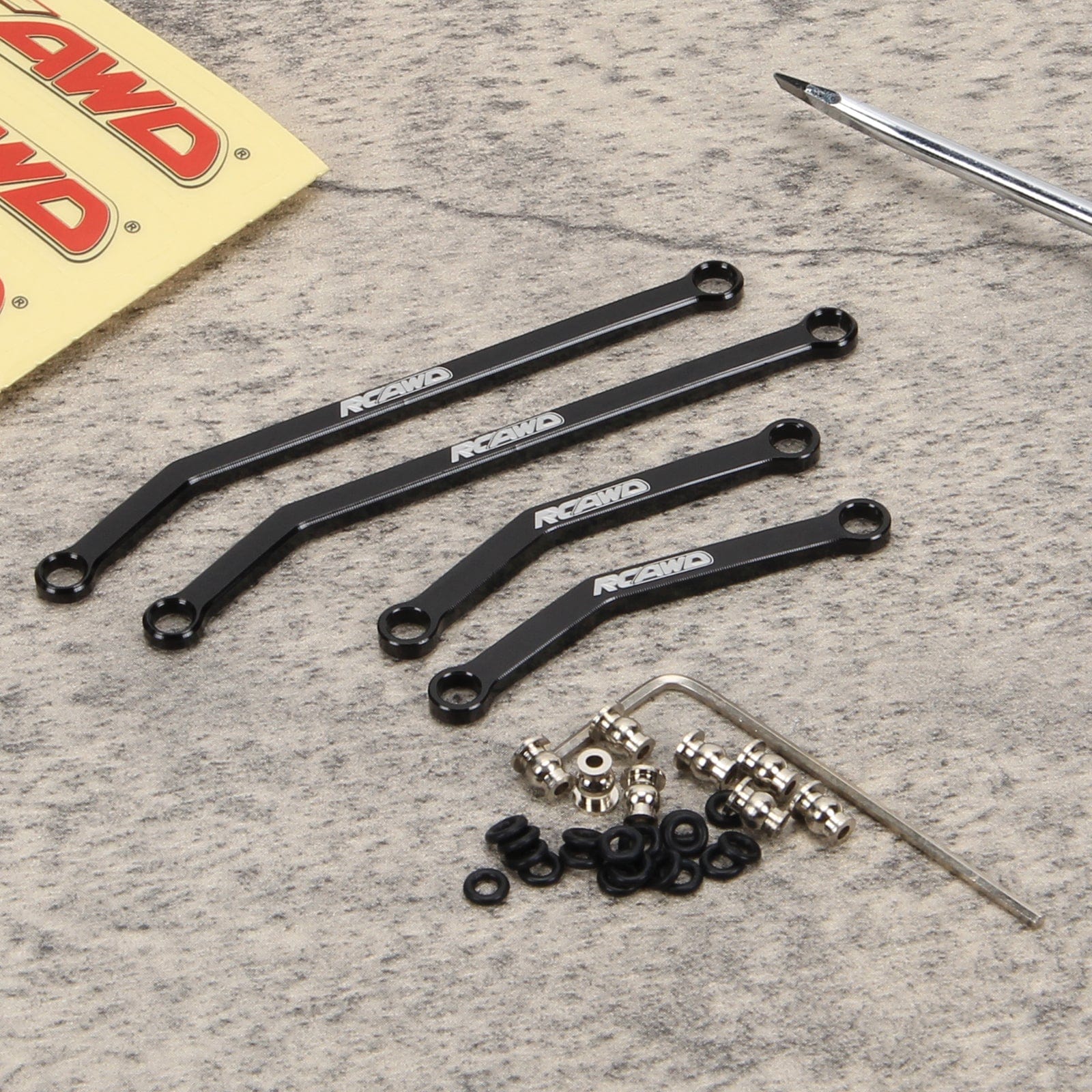 RCAWD Black RCAWD 1/24 Axial SCX24 Upgrades Aluminum alloy 41mm 69mm lower linkage toe link tie rod set SCX2542