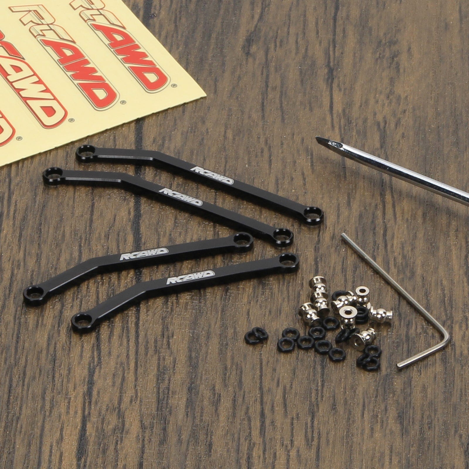 RCAWD Black RCAWD 1/24 Axial SCX24 Upgrades aluminum alloy 50mm 58mm lower linkage toe link tie rod set SCX2543