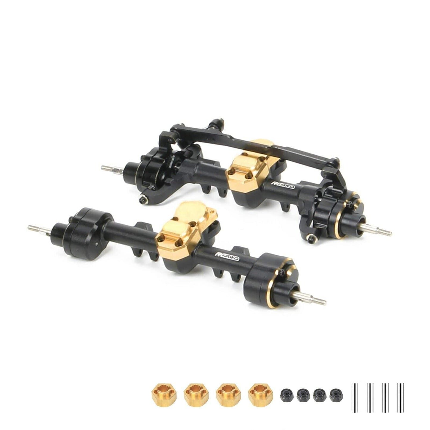 RCAWD Black RCAWD Axial 1/24 SCX24 Crawlers Front Rear Portal Axle Housing Steel Gears Upgrade Parts