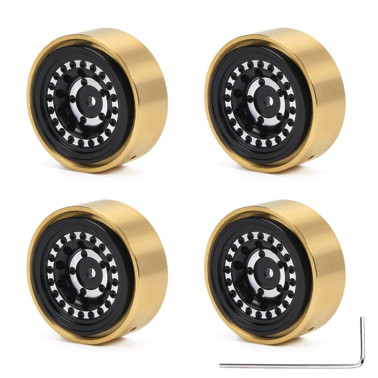 RCAWD Black RCAWD Beadlock Wheel Rim Brass Weights Ring for 1/24 FMS FCX24-