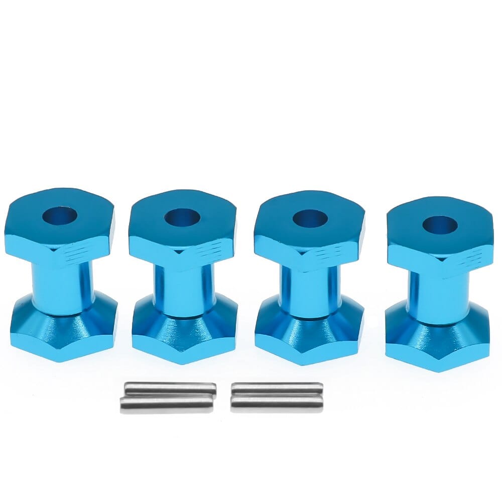 RCAWD Blue RCAWD Aluminum 12mm wheel hex hub adapter with pin 2x10mm for RGT 136100 FTX5586 outback 4pcs