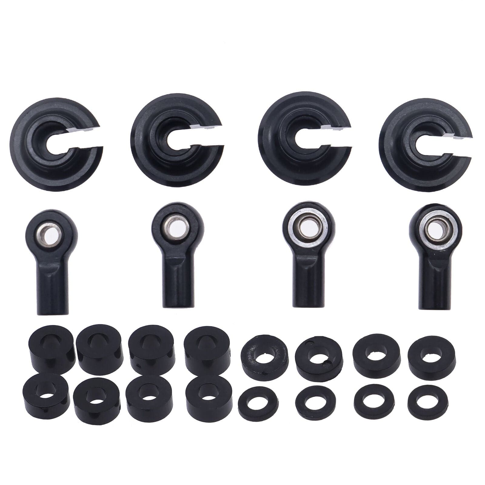 RCAWD ECX UPGRADE PARTS Black RCAWD Shock Ends Spring Cups Spring Clips for 1/10 ECX 2WD Series
