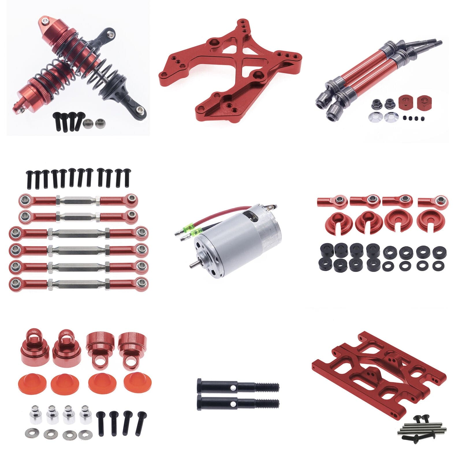 RCAWD ECX UPGRADE PARTS RCAWD Aluminum CNC DIY Upgrade Hop-up parts For 1-10 ECX 2WD Series Ruckus AMP red
