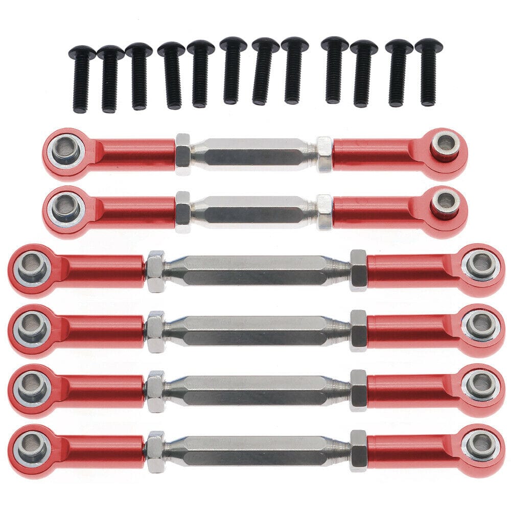 RCAWD ECX UPGRADE PARTS Red RCAWD 6pcs Turnbuckles Full Set Tie Rods ECX1046 For RC Hobby Car 1-10 ECX 2WD Series