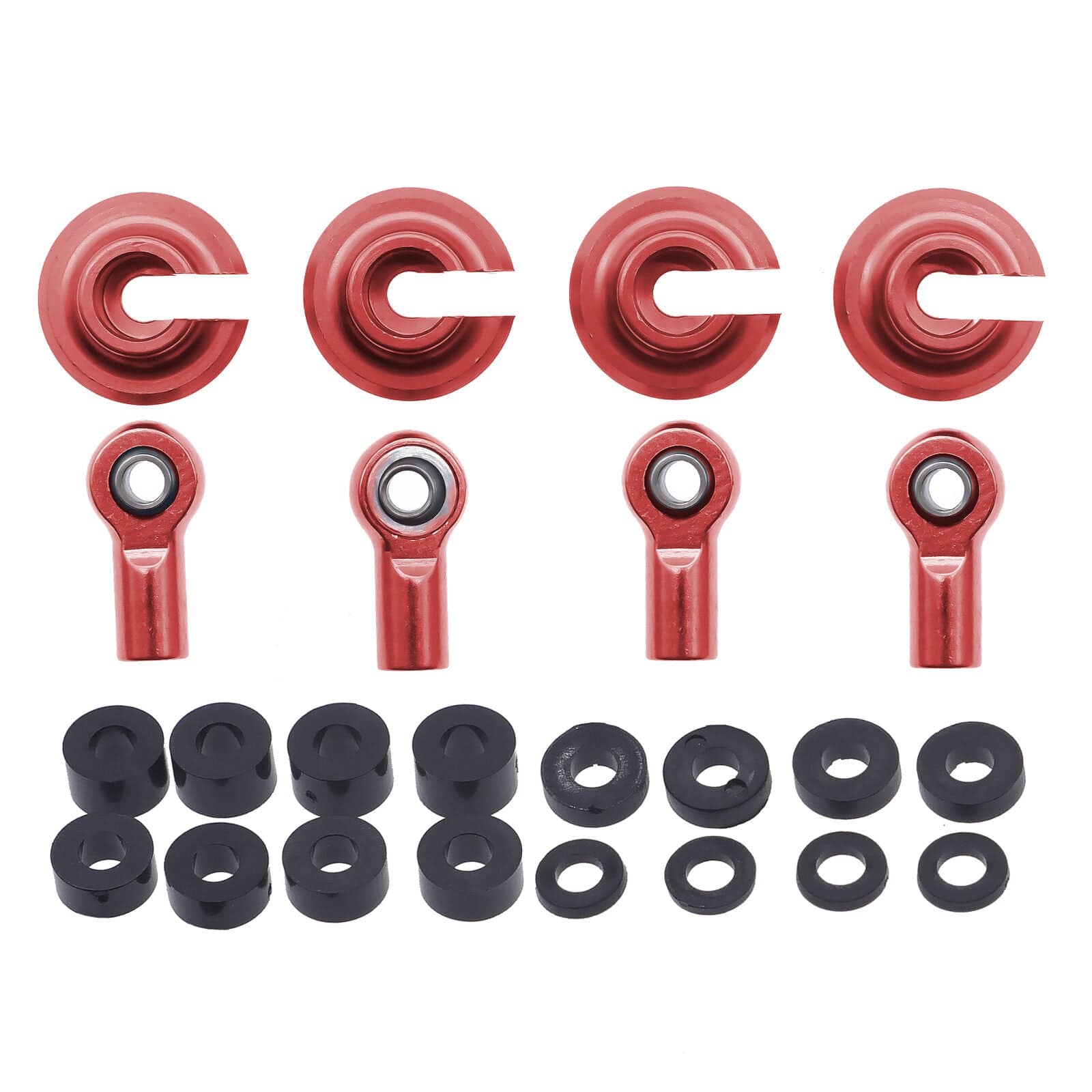 RCAWD ECX UPGRADE PARTS Red RCAWD Shock Ends Spring Cups Spring Clips for 1/10 ECX 2WD Series