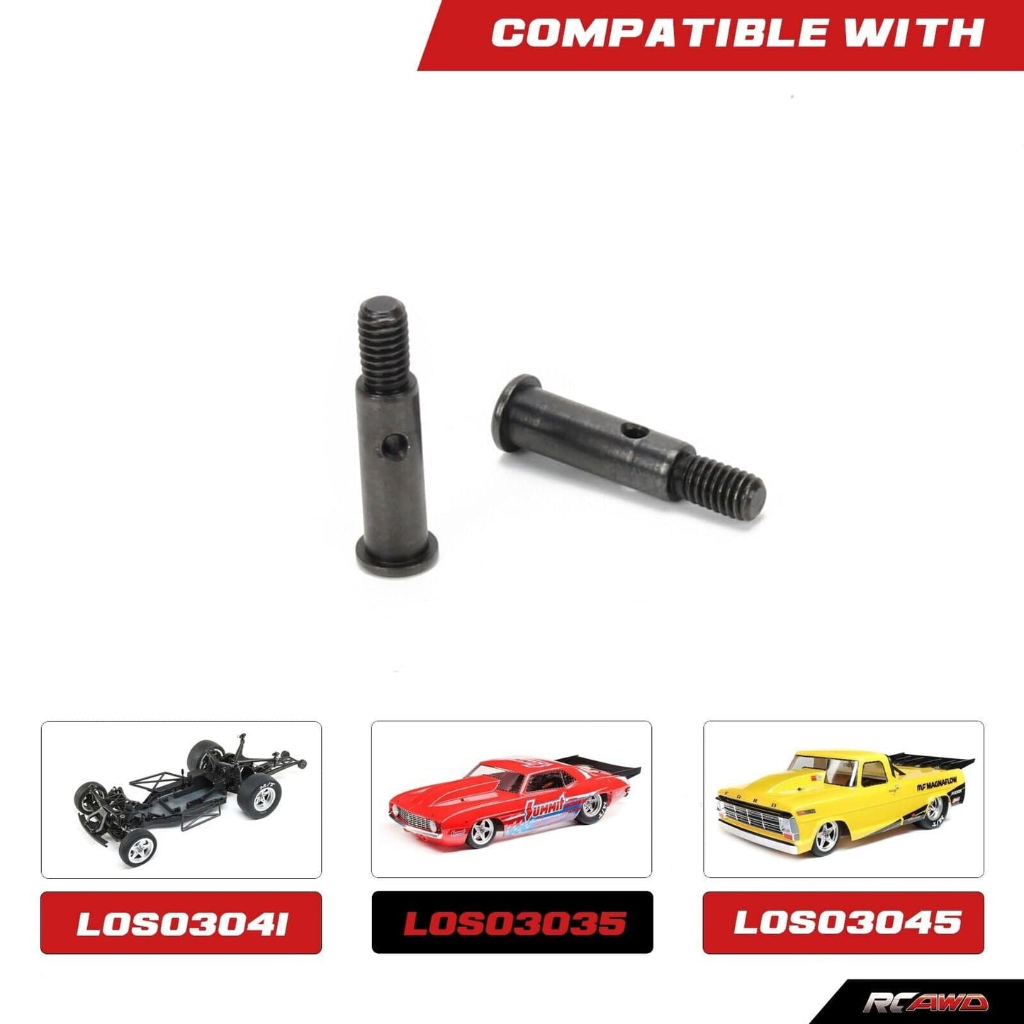 RCAWD Losi 1/10 22S 2WD Steel Front Axle LOS232044 2pcs-RCAWD