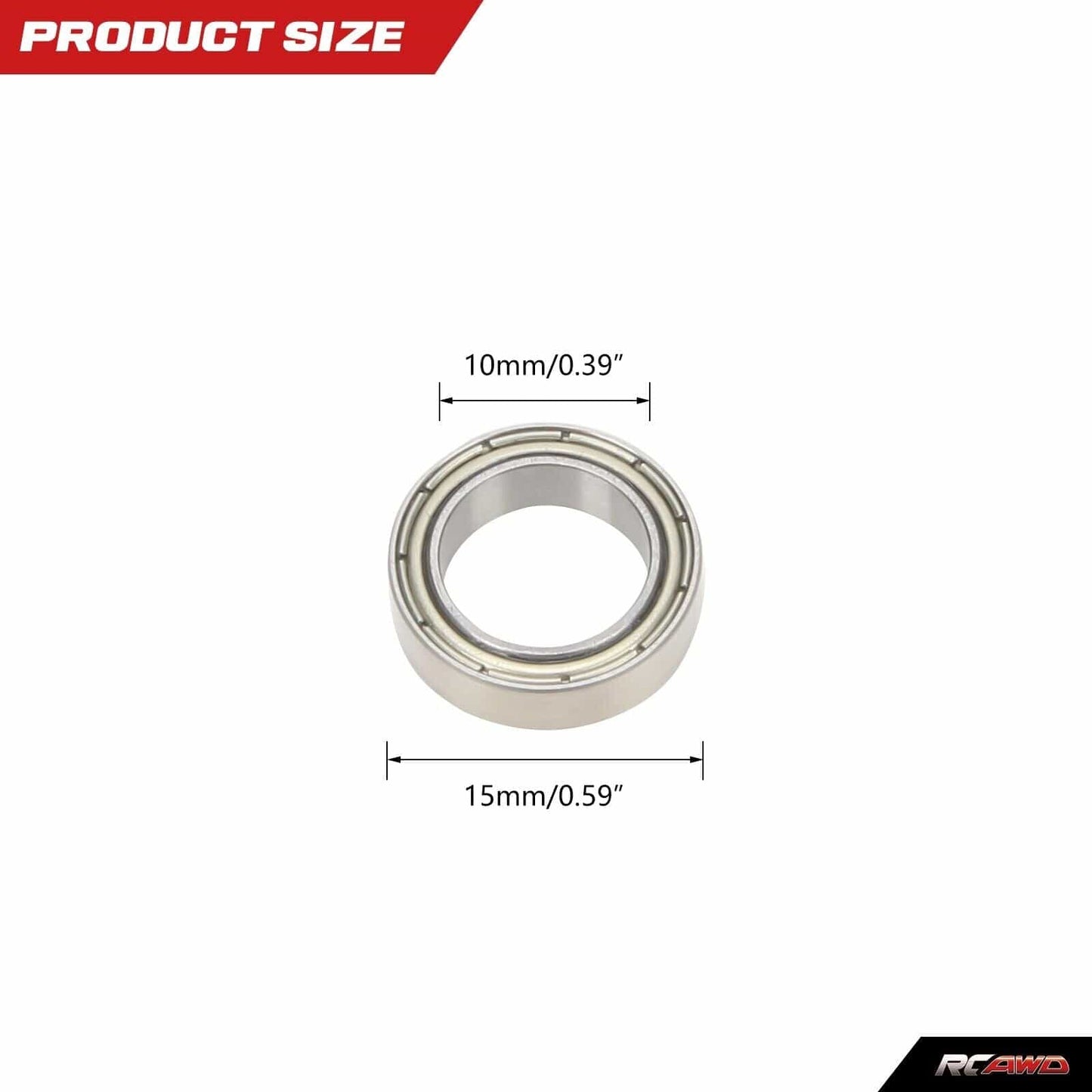 RCAWD Losi 22S Shielded Ball Bearing 10x15x4mm LOSA6957-RCAWD