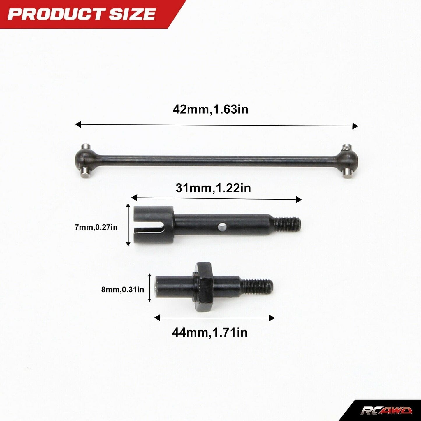 RCAWD Losi Mini Buggy/Tuggy Dogbone Drive Shaft Front Rear Axle LOS212013 RCAWD