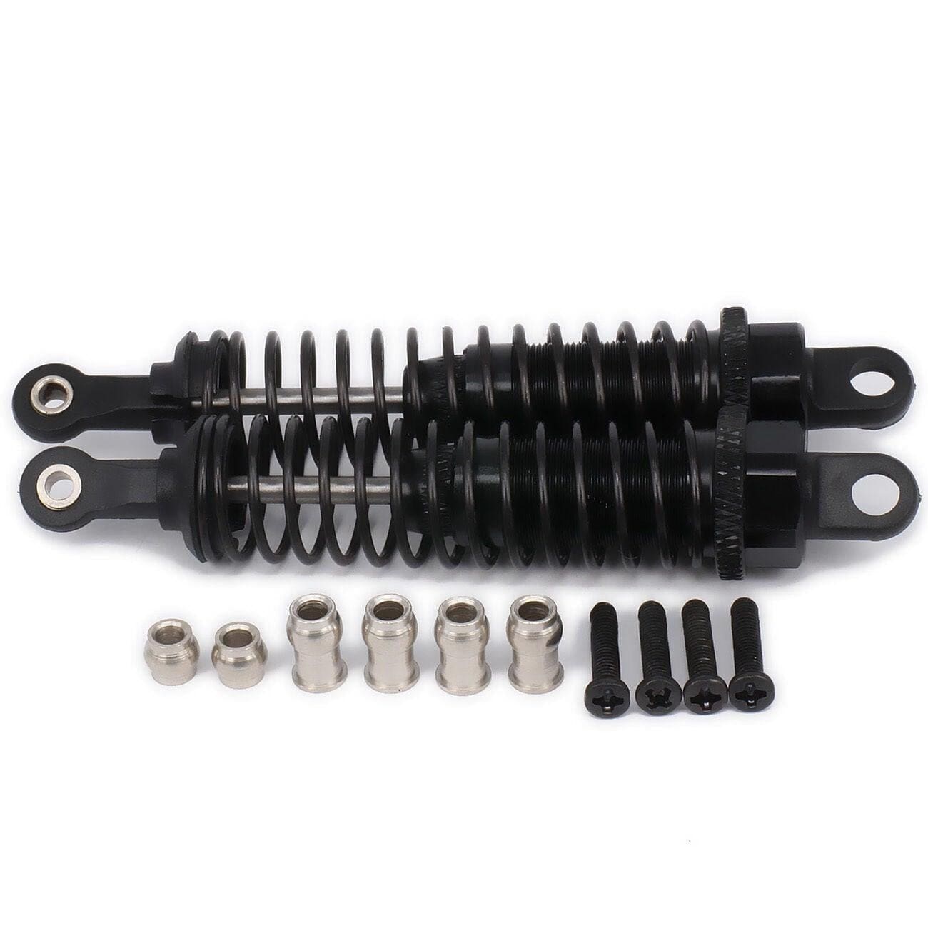RCAWD RC CAR UPGRADE PARTS Black RCAWD 80mm Shock Absorber Damper Oil Adjustable Style for 1/16 Rc Car 2pcs