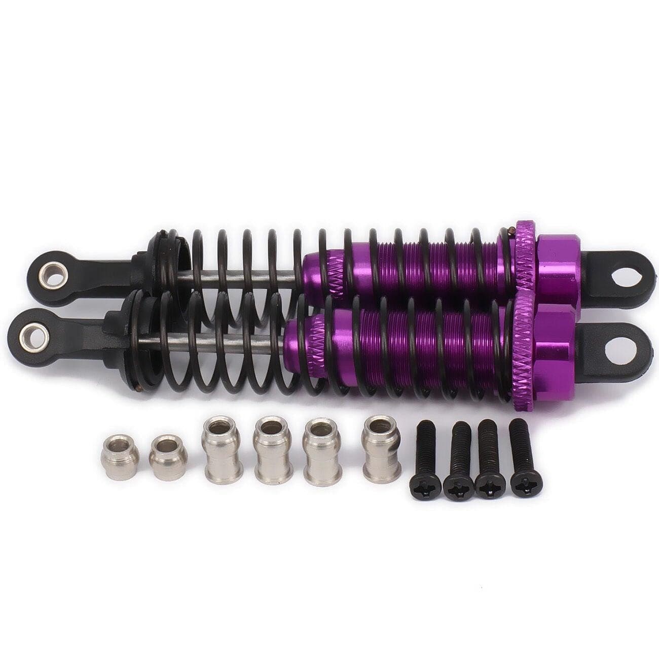 RCAWD RC CAR UPGRADE PARTS Purple RCAWD 80mm Shock Absorber Damper Oil Adjustable Style for 1/16 Rc Car 2pcs