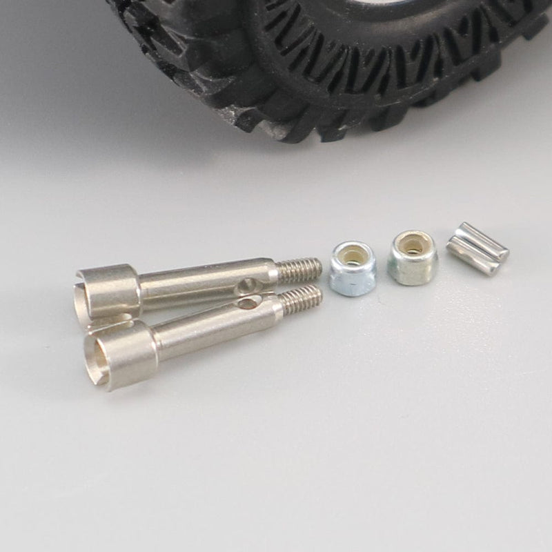 RCAWD Axial SCX24 Upgrades 2x Hardened stainless steel front stub axle/front wheel shaft SCX2427S compatiable with AX24 - RCAWD