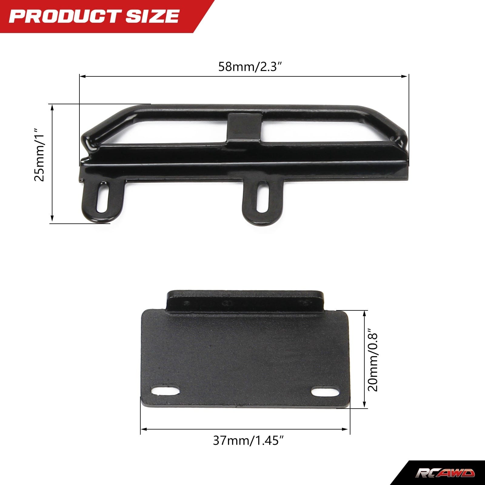RCAWD RCAWD 1/24 Axial SCX24 Upgrades Alloy and steel Side skid plate(left&right) SCX2425BL