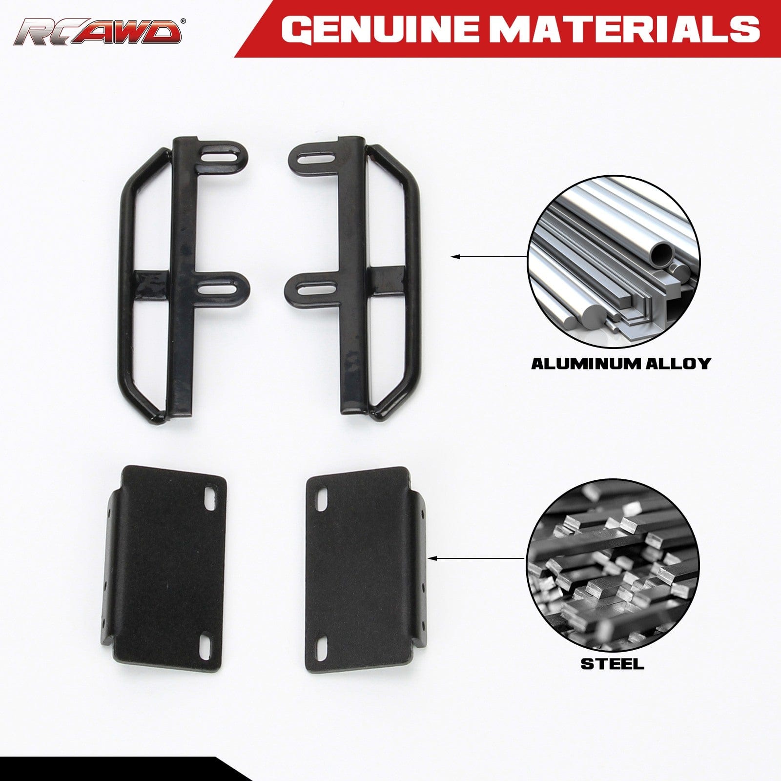 RCAWD RCAWD 1/24 Axial SCX24 Upgrades Alloy and steel Side skid plate(left&right) SCX2425BL