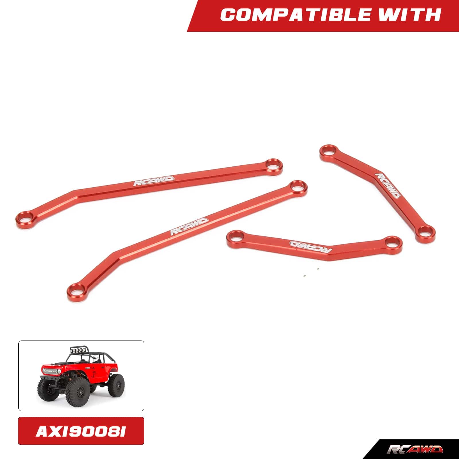 RCAWD RCAWD 1/24 Axial SCX24 Upgrades Aluminum alloy 41mm 69mm lower linkage toe link tie rod set SCX2542