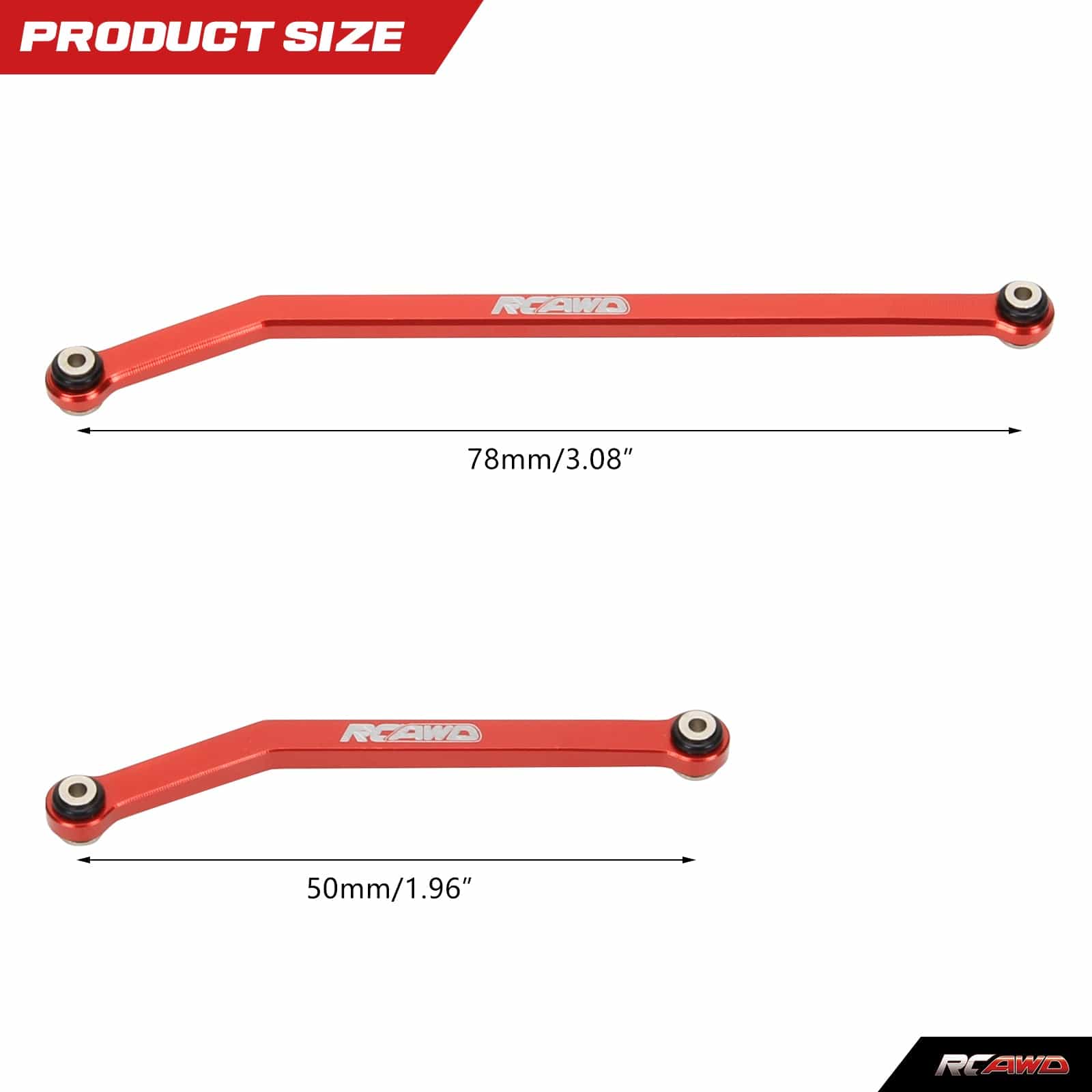 RCAWD RCAWD 1/24 Axial SCX24 Upgrades Aluminum alloy 50mm 78mm lower linkage toe link tie rod set SCX2544