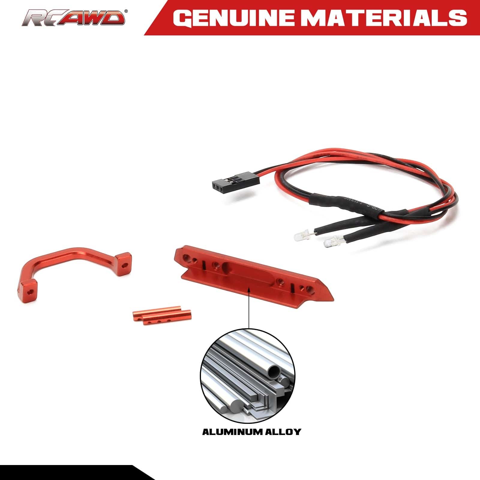 RCAWD RCAWD 1/24 Axial SCX24 Upgrades Aluminum front bumper and light set SCX2404