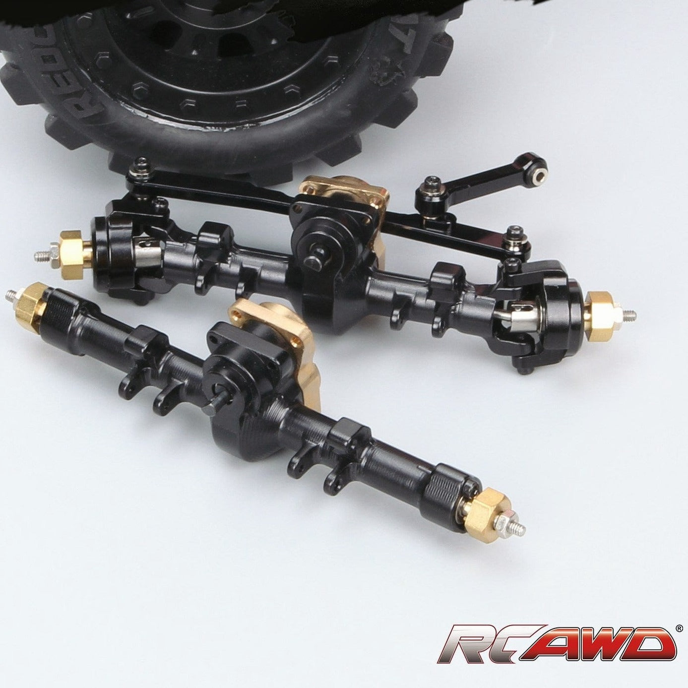 RCAWD RCAWD 1/24 Axial SCX24 Upgrades Aluminum front&rear axle housing w/steel gears&copper worm gears&copper third member housing&copper hex hub adaptor SCX2457