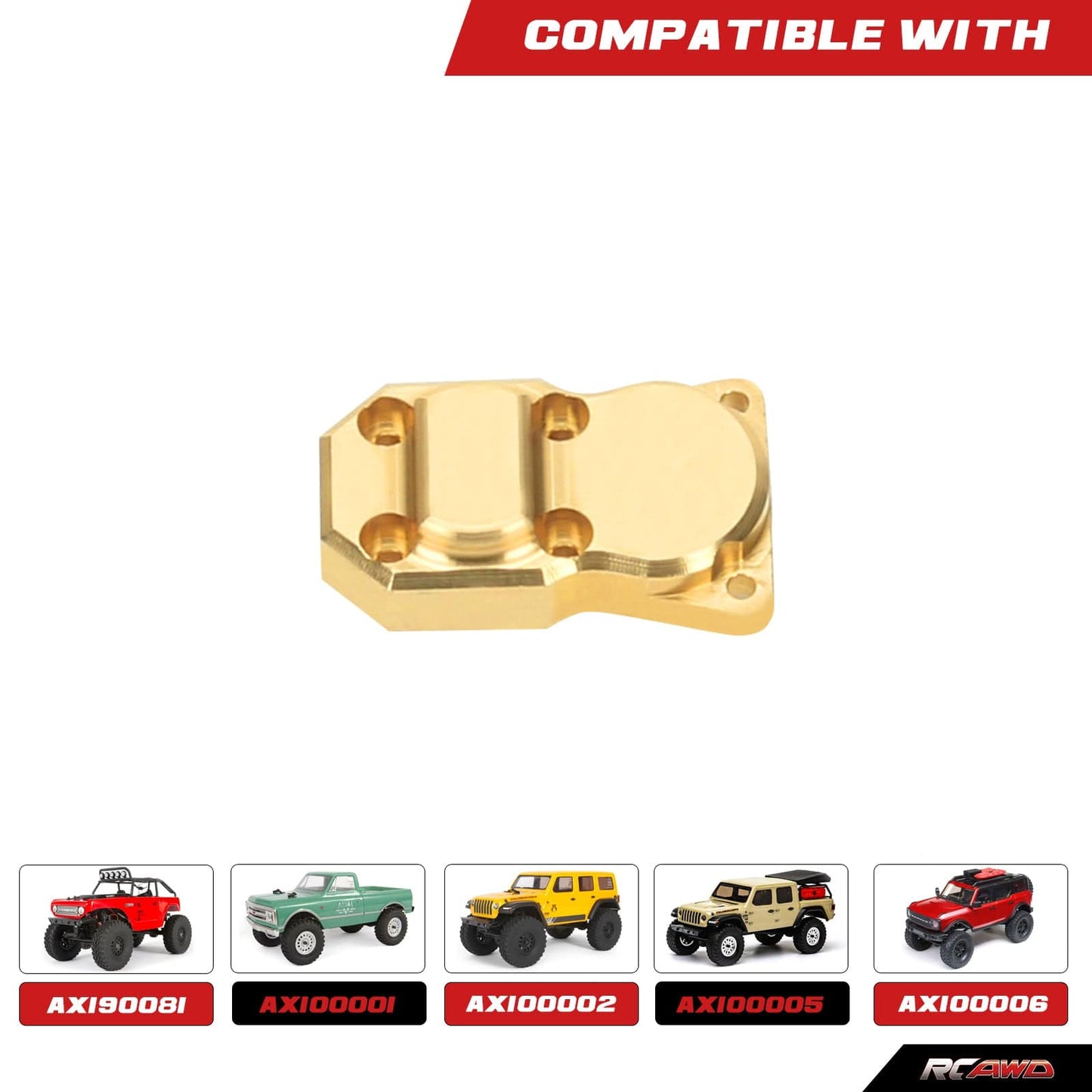 RCAWD RCAWD 1/24 Axial SCX24 Upgrades machined brass copper axle housing diff cover SCX2407