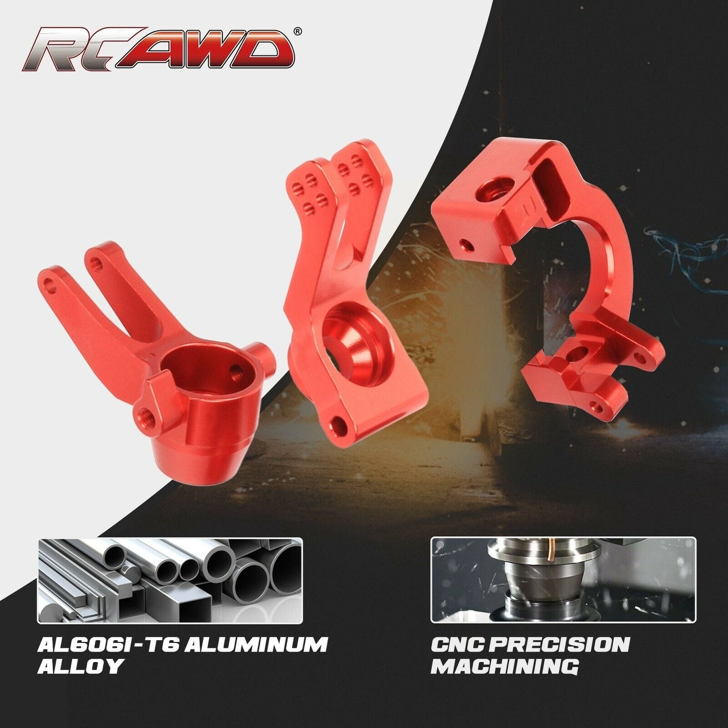 RCAWD RCAWD ARRMA Infraction Vendetta 3S Rear C Steering Hub Carrier