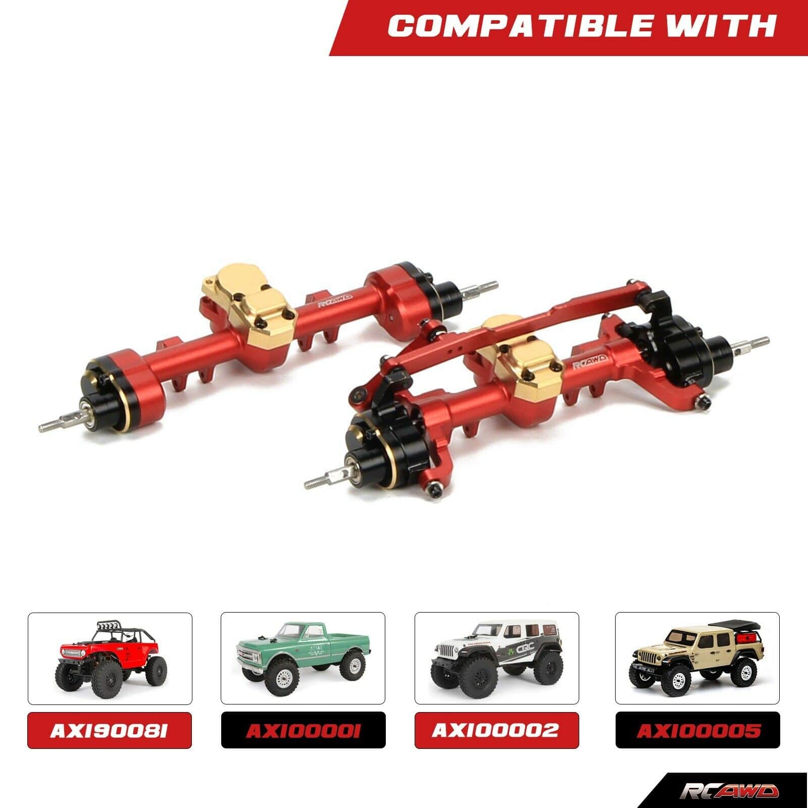 RCAWD RCAWD Axial 1/24 SCX24 Crawlers Front Rear Portal Axle Housing Steel Gears Upgrade Parts