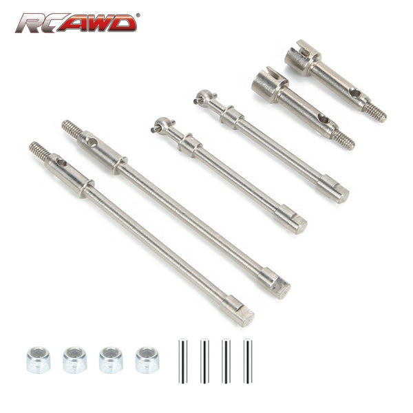 RCAWD RCAWD Axial SCX24 Upgrades front stub axle&rear center drive shaft&front axle shaft Hardened stainless steel SCX2432S