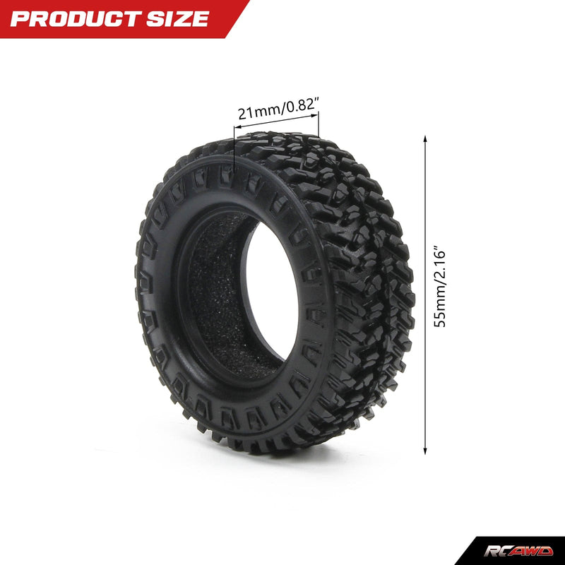RCAWD 4pcs 55*21 mm rubber tire for FMS FCX24 crawlers - RCAWD