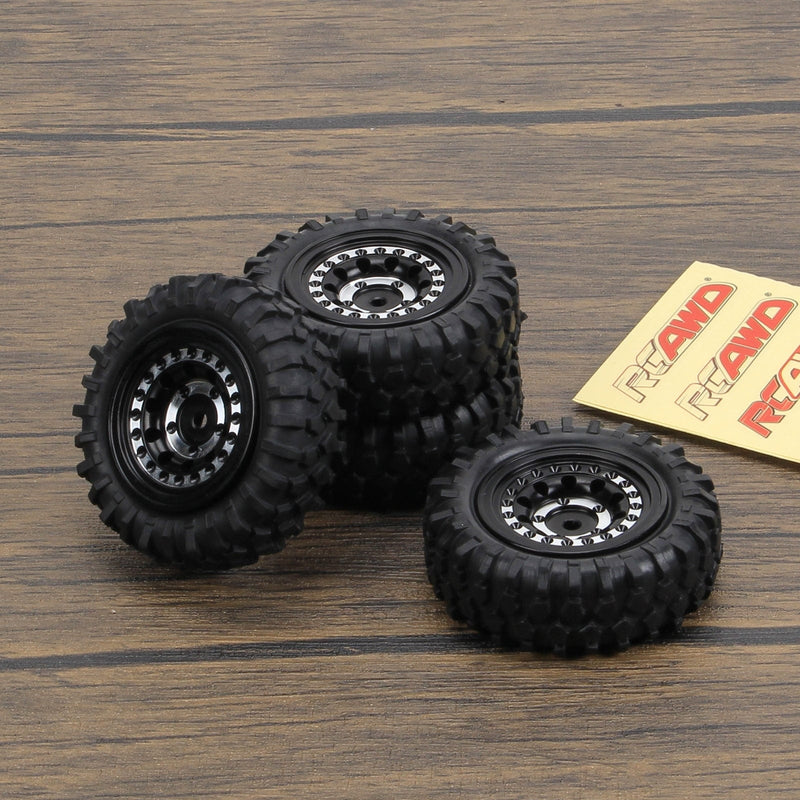 RCAWD 4pcs 1.3” 56*19MM glue-free wheel tire for FMS FCX24 and SCX24 Crawlers - RCAWD