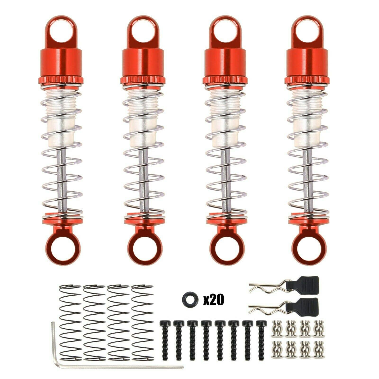 RCAWD Red Axial SCX24 Threaded Shock Absorber Damper AXI31612 Upgrade Parts
