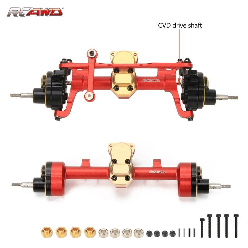 RCAWD Red-CVD Axial SCX24 CVD Portal Axle Full Set Upgrade Parts-RCAWD