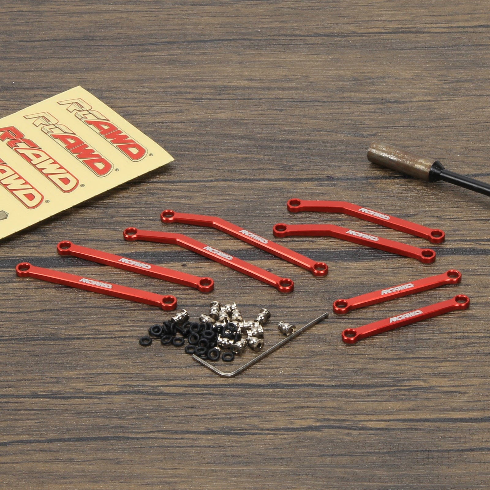 RCAWD Red RCAWD 1/24 Axial SCX24 Upgrades Alloy 50mm 58mm 51mm 39mm full set linkage toe link tie rod SCX2546