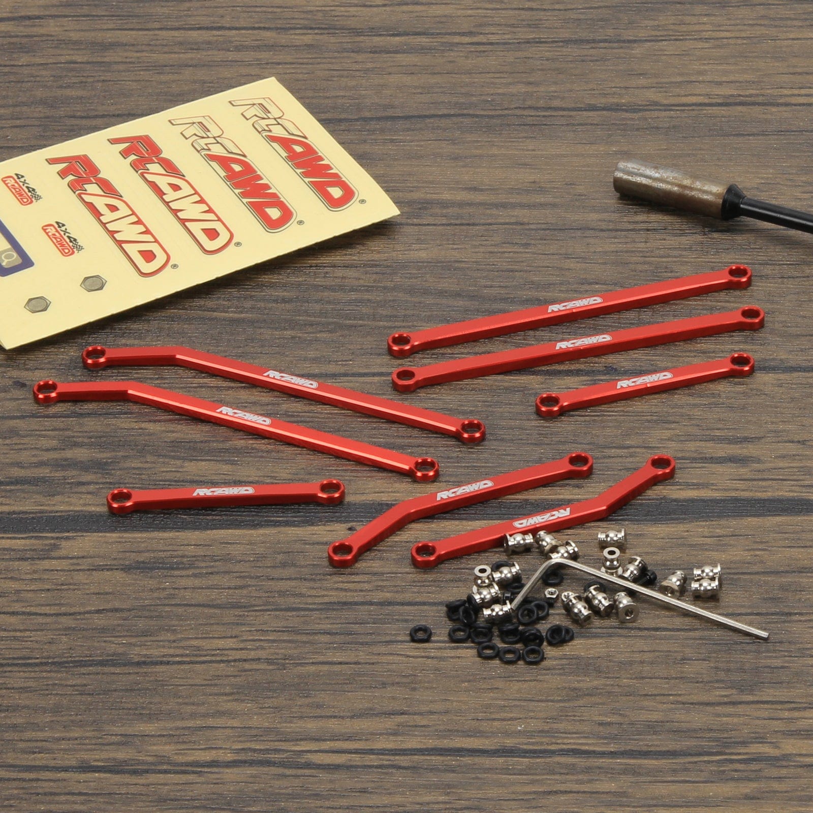 RCAWD Red RCAWD 1/24 Axial SCX24 Upgrades Alloy 50mm 78mm 70mm 39mm linkage toe link tie rod set SCX2547