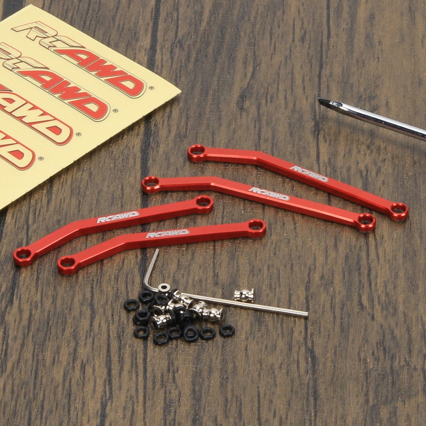 RCAWD Red RCAWD 1/24 Axial SCX24 Upgrades aluminum alloy 50mm 58mm lower linkage toe link tie rod set SCX2543