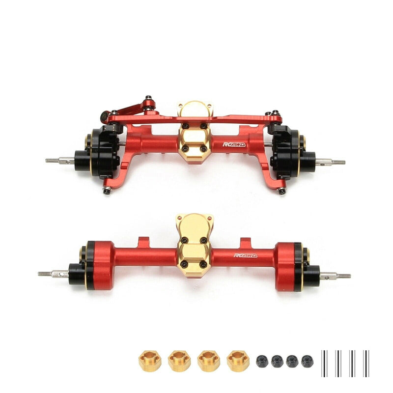 RCAWD Red RCAWD Axial 1/24 SCX24 Crawlers Front Rear Portal Axle Housing Steel Gears Upgrade Parts