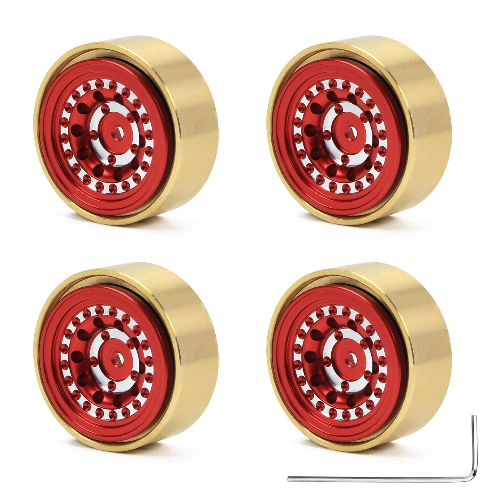 RCAWD Red RCAWD Beadlock Wheel Rim Brass Weights Ring for 1/24 FMS FCX24-