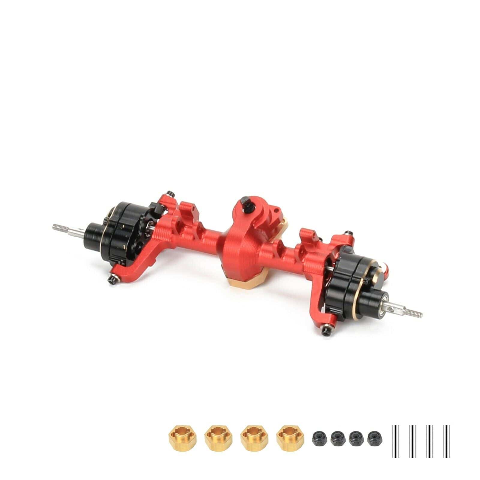 RCAWD Red RCAWD full metal front portal axle for 1/24  Axial SCX24 crawlers