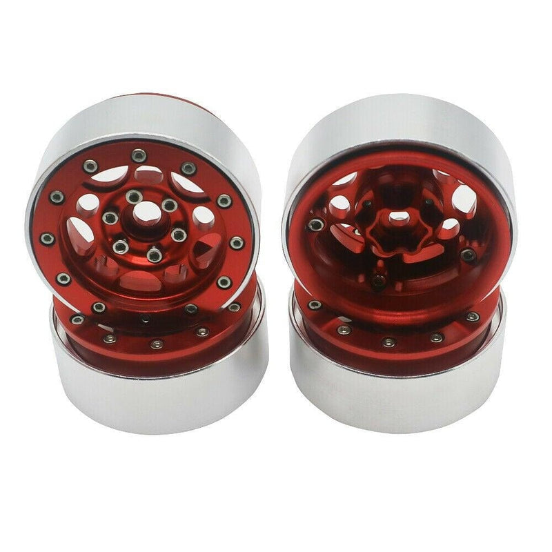 RCAWD REDCAT UPGRADE PARTS Red RCAWD 4PCS AL-alloy whelel beadlock 1.9 wheels for 1/10 Redcat Gen8 crawler
