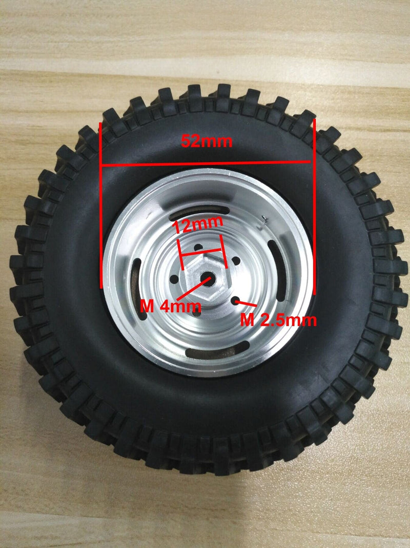 RCAWD 4pcs 100*36mm wheels tires with alloy rim for ECX 1/12 Barrage 1/18 Temper 1/10 RGT 136100 and FTX Outback crawler - RCAWD