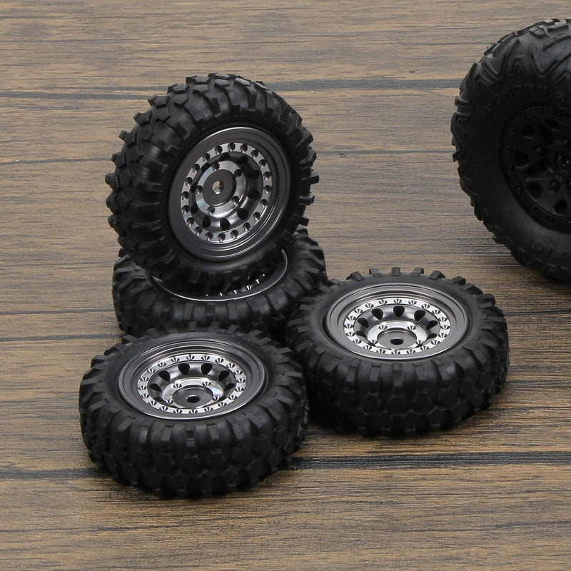 RCAWD 4pcs 1.3” 56*19MM glue-free wheel tire for FMS FCX24 and SCX24 Crawlers - RCAWD