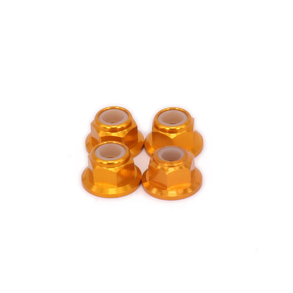 RCAWD TRAXXAS UPGRADE PARTS Yellow RCAWD Alloy 4mm Wheel Lock Nut TS1613 For RC Hobby Car 1/16 Traxxas Slash 4PCS