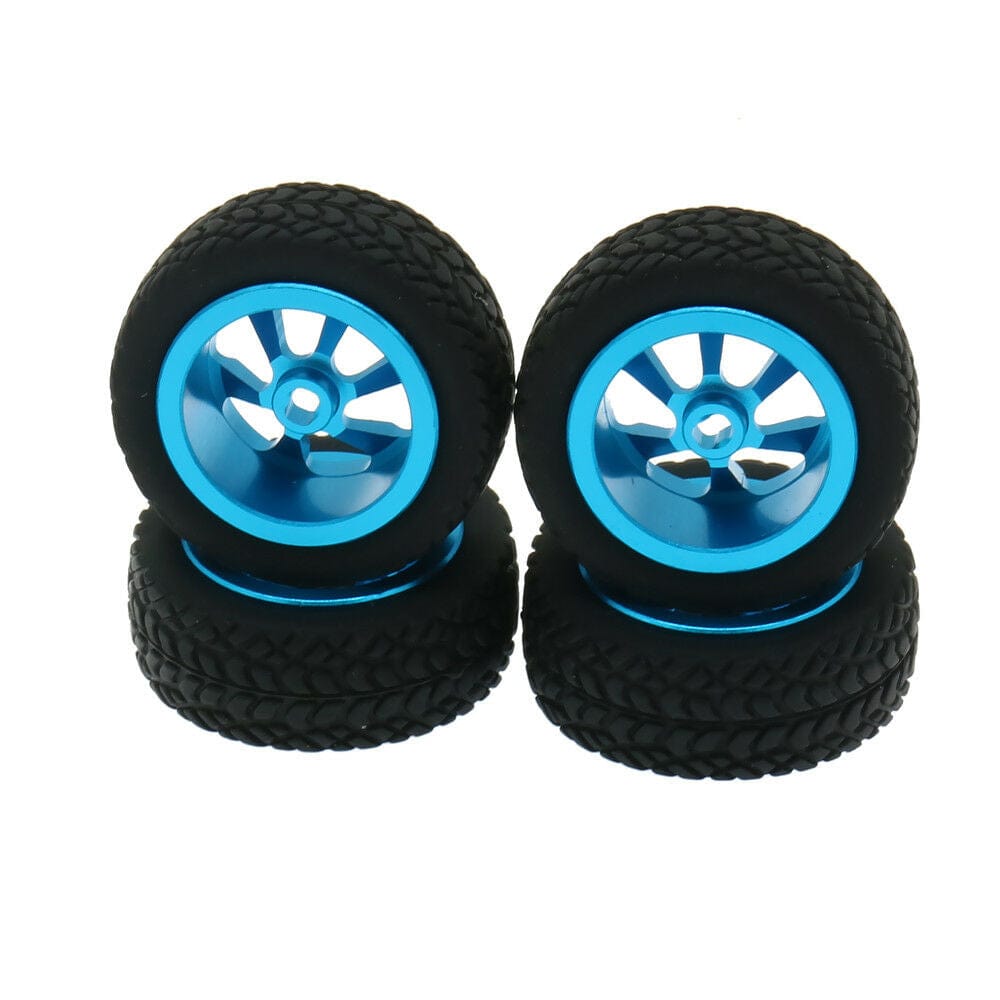 RCAWD WLTOYS UPGRADE PARTS Blue RCAWD Alloy Wheel Tire Set K989-53-1 For 1/28 RC Hobby Wltoys K969 K989 P929 4PCS