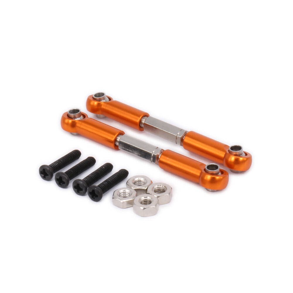 RCAWD WLTOYS UPGRADE PARTS Orange RCAWD Adjustable Tie Rod Servo Link 0018 For RC Model Car 1/12 Wltoys 12428 12628 2pcs